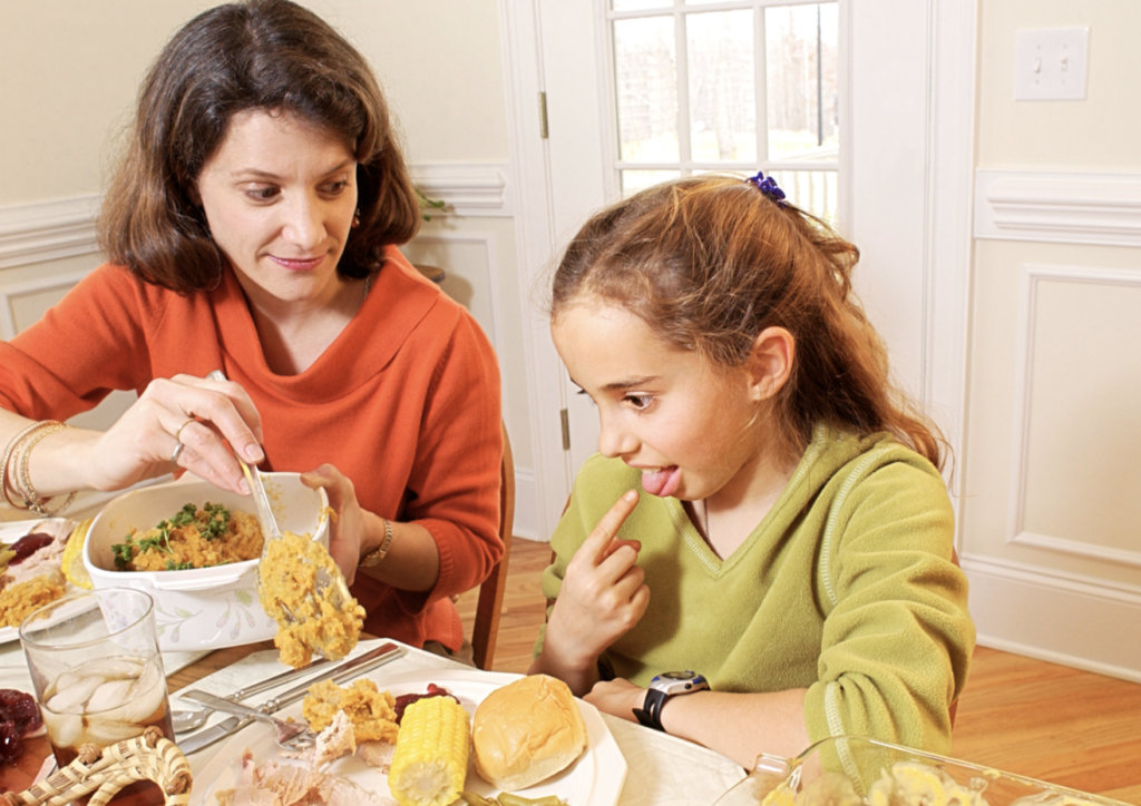 child gagging on food